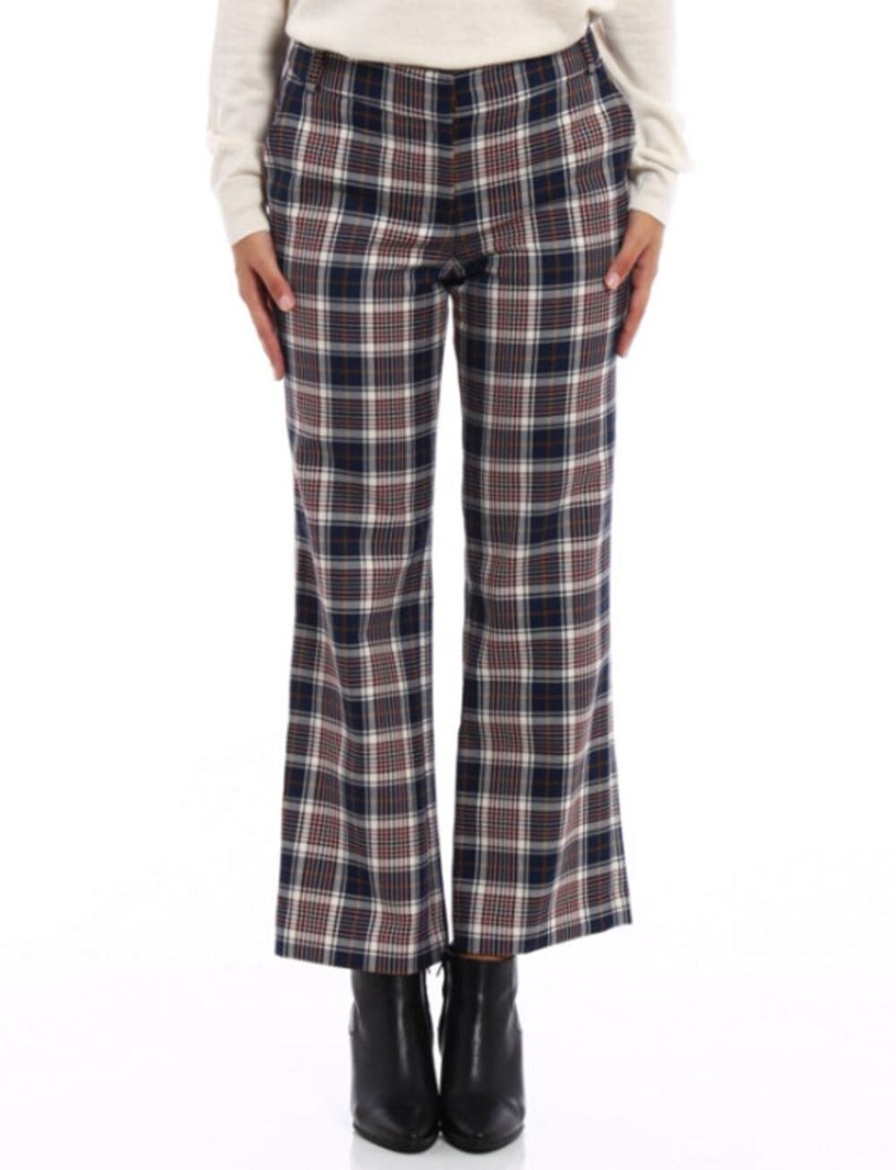 Tory Burch Garrett Pant Straight Leg Plaid Trousers Classic Preppy Academia